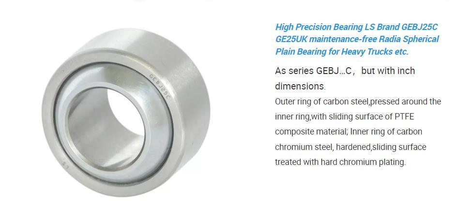 Bearing Maintenance-Free Radial Spherical Plain Bearing for Heavy Truck